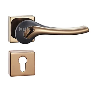 hyh Wooden Internal Lever Bathroom Gold Lock Door Handle With Handle