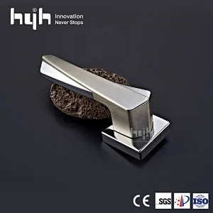 hyh Patent Zinc High Quality Door Lever Handle Set, Interior Door Locks And Handles, Rose Door Handle Matt Black