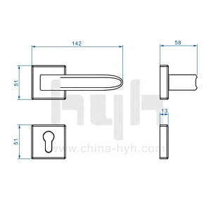 Guangdong-hyh hardware Hot Sell Indoor Gold Door Handle