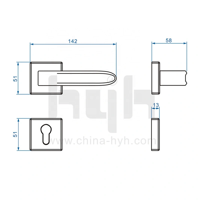 Guangdong-hyh hardware Hot Sell Indoor Gold Door Handle