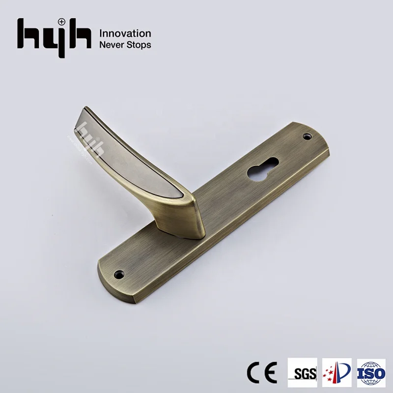 Top Quality Entrance Zinc Alloy Plate Door Handle, Luxury Door Handles With Plate