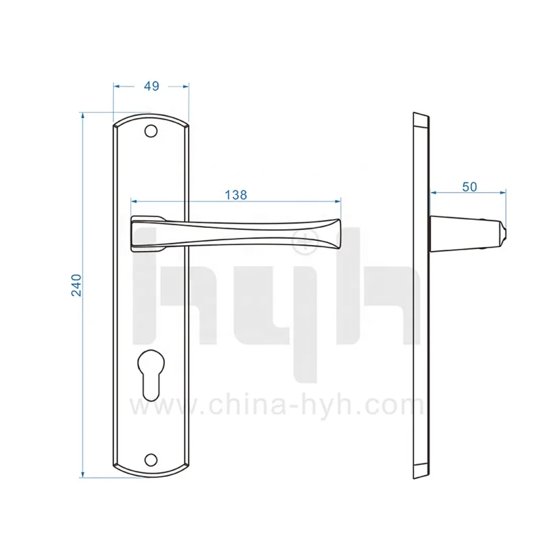 Guangdong-hyh Hardware South America Zinc High Quality Polish Chrome Modern Entrance Modern Door Handle