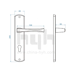 Guangdong-hyh Hardware South America Zinc High Quality Polish Chrome Modern Entrance Modern Door Handle