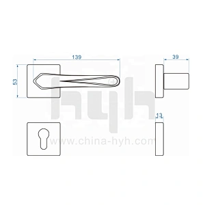 Guangdong-hyh Hot Sale Zinc Alloy Wooden Door Lock Handle, Interior Door Handle Black For Home Doors