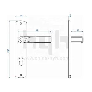 Guangdong-hyh Hardware Zinc Alloy One Piece New Design Interior Door Handle