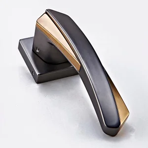 hyh Patent Zinc High Quality Door Lever Handle Set, Interior Door Locks And Handles, Rose Door Handle Matt Black