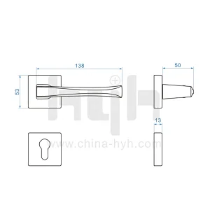 Guangdong-hyh hardware Factory Best Selling New Heavy Duty Famous Design Rosette Door Handle