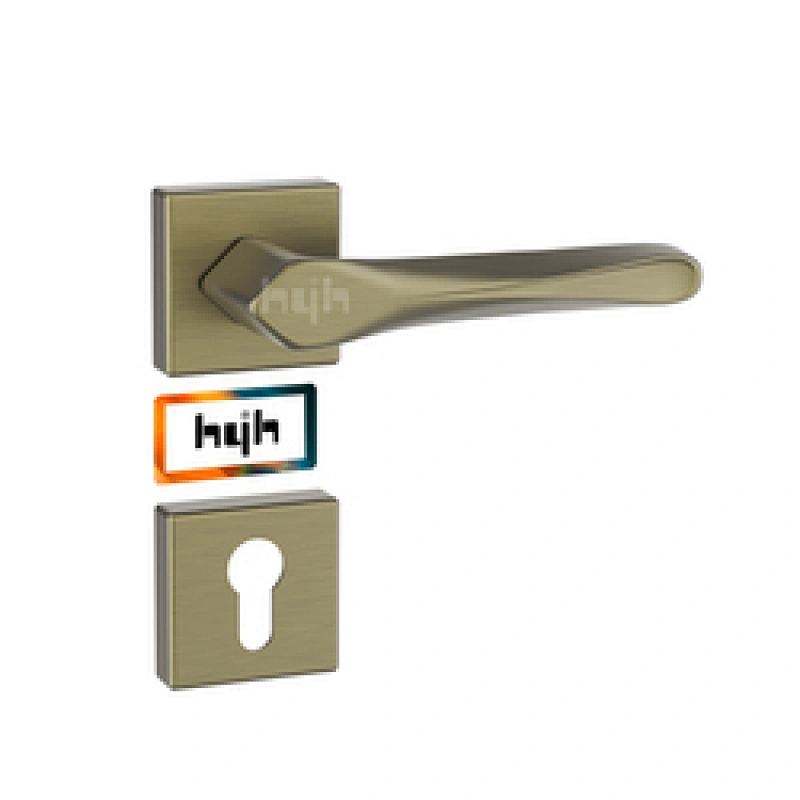 Guangdong-hyh Hot Sale Zinc Alloy Wooden Door Lock Handle, Interior Door Handle Black For Home Doors