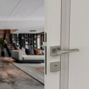 Guangdong-hyh Hot Sale Zinc Alloy Wooden Door Lock Handle, Interior Door Handle Black For Home Doors