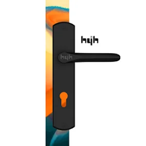 Guangdong-hyh Hardware One Piece Brush Matt-Black Modern Lever Plate Door Handle