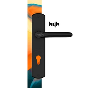 Guangdong-hyh Hardware One Piece Brush Matt-Black Modern Lever Plate Door Handle