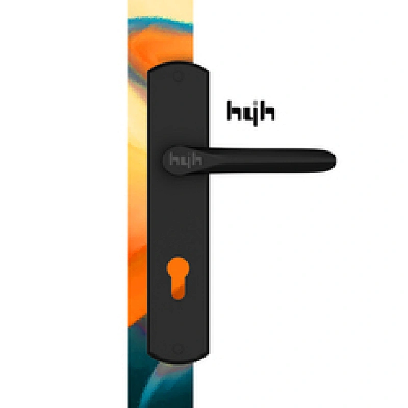 Guangdong-hyh Hardware One Piece Brush Matt-Black Modern Lever Plate Door Handle
