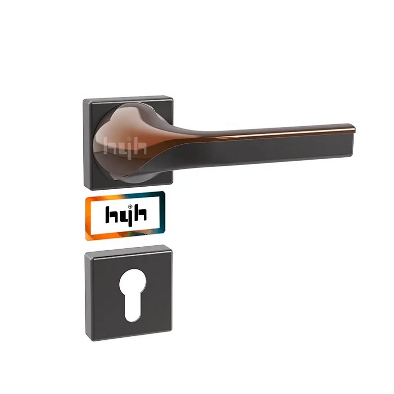 Guangdong-hyh Hardware Wooden Modern Interior  Door Handle black door handle