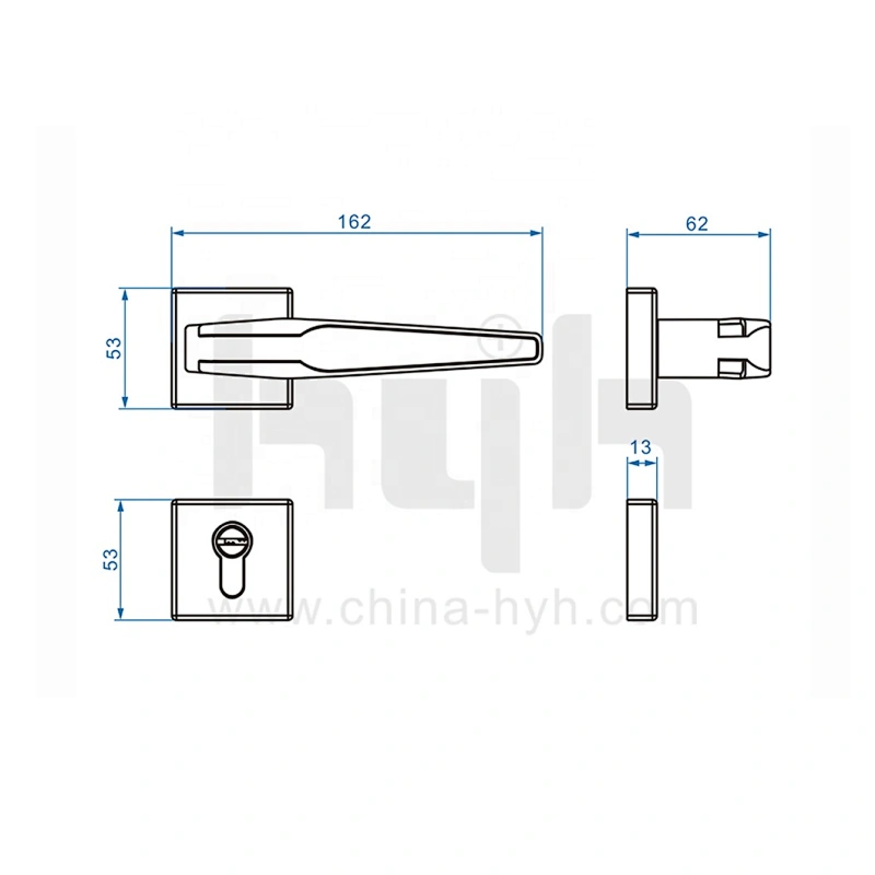 Guangdong-hyh Hardware Interior Traditional Wooden Lever Entrance Luxury handle Exterior Door Handle