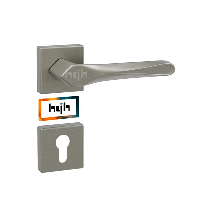 Guangdong-hyh Hot Sale Zinc Alloy Wooden Door Lock Handle, Interior Door Handle Black For Home Doors