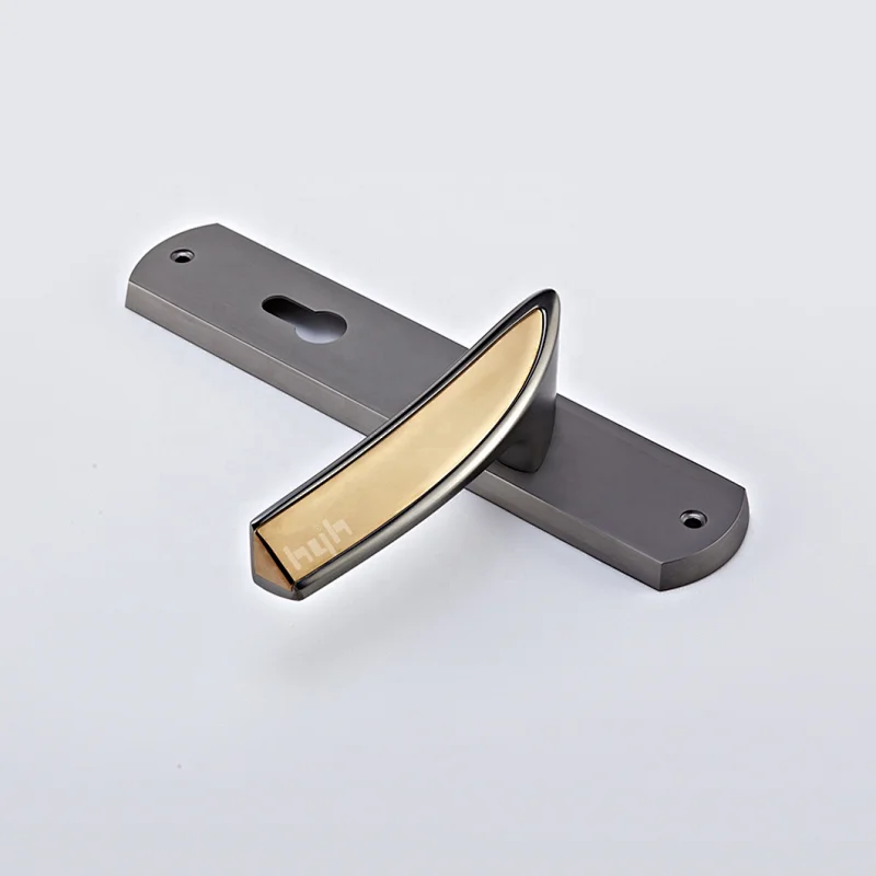 Top Quality Entrance Zinc Alloy Plate Door Handle, Luxury Door Handles With Plate