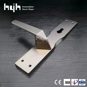 hyh New Patent Fancy Zinc Alloy Bedroom Plate Door Handle With Whole sale Price