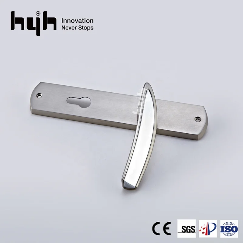 Top Quality Entrance Zinc Alloy Plate Door Handle, Luxury Door Handles With Plate