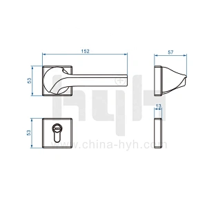 Guangdong-hyh Hardware Wooden Modern Interior  Door Handle black door handle