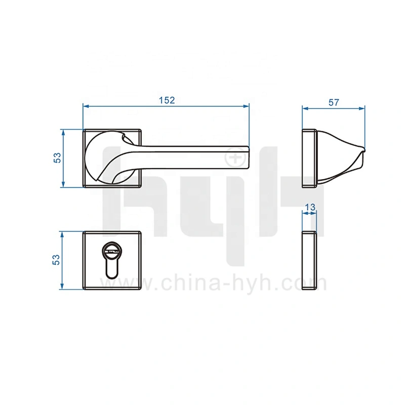 Guangdong-hyh Hardware Wooden Modern Interior  Door Handle black door handle
