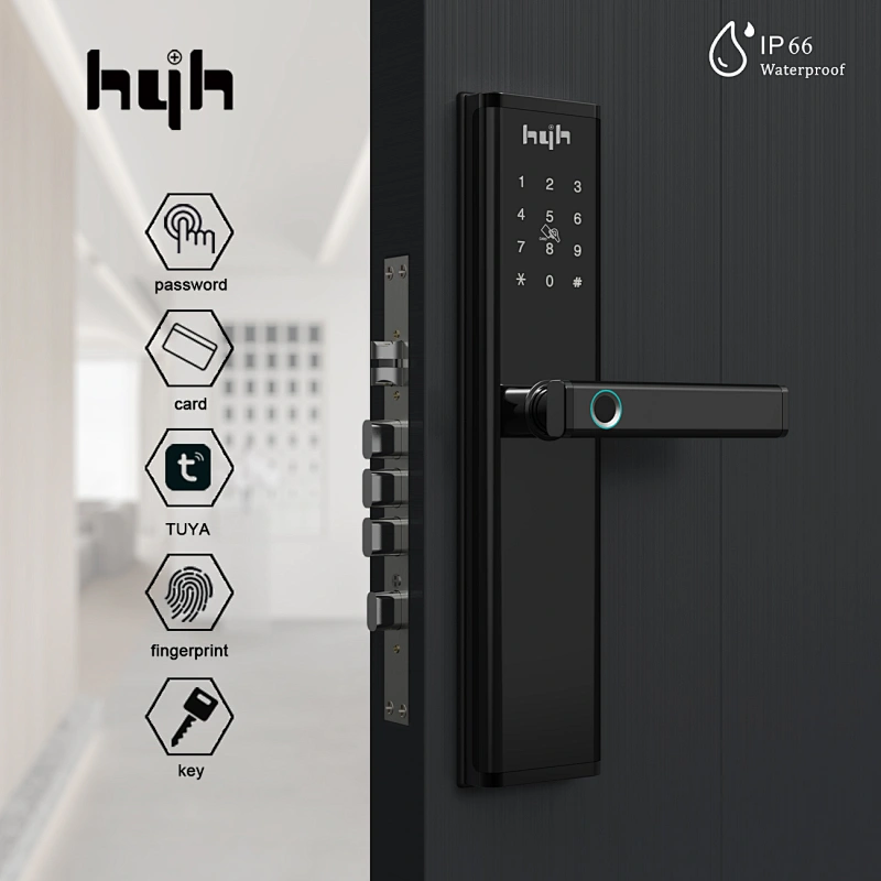 hyh zinc alloy smart door lock with Tuya access