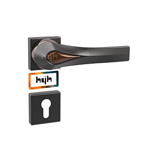 hyh Metal Lever Complete Set Of Bathroom Black Lock Door Handle