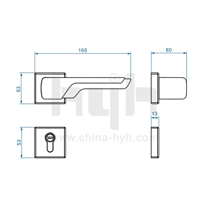 hyh Rose Gold Internal Round Door Handle/ Lock Front Door Handle Lock Set Luxury Matt Black Door Handle With Lock