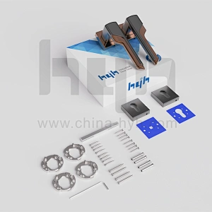 hyh Rose Gold Internal Round Door Handle/ Lock Front Door Handle Lock Set Luxury Matt Black Door Handle With Lock