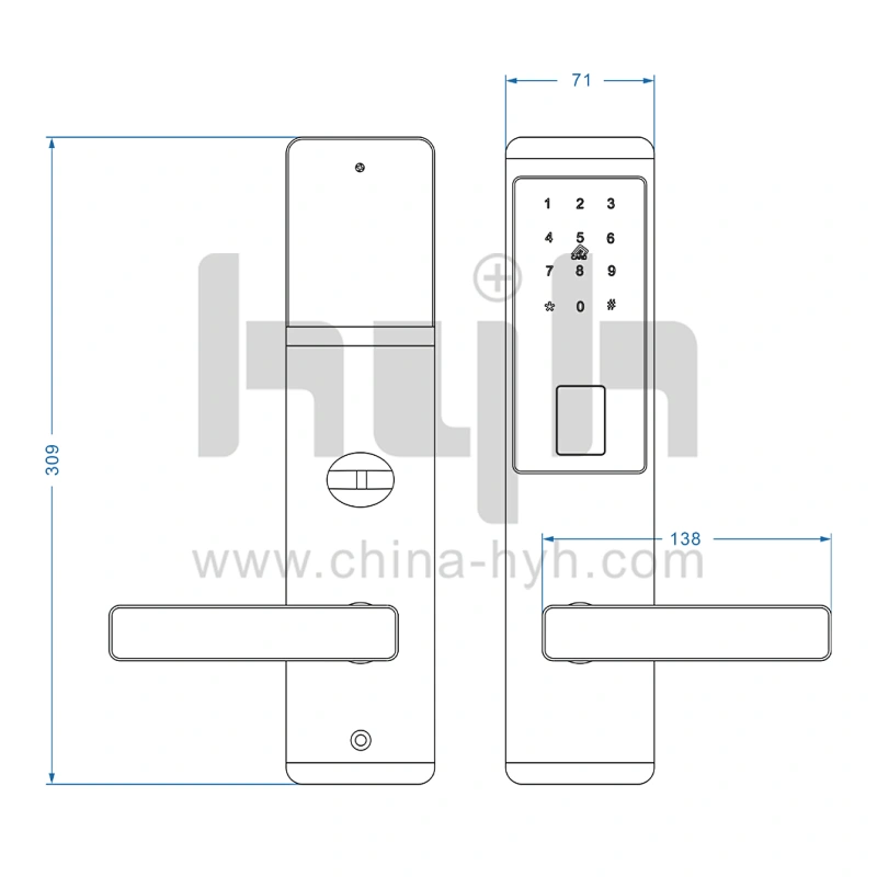 hyh RFID card access apartment door lock