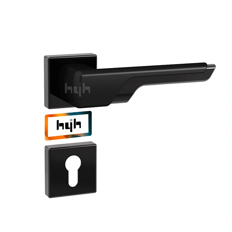 hyh Rose Gold Internal Round Door Handle/ Lock Front Door Handle Lock Set Luxury Matt Black Door Handle With Lock