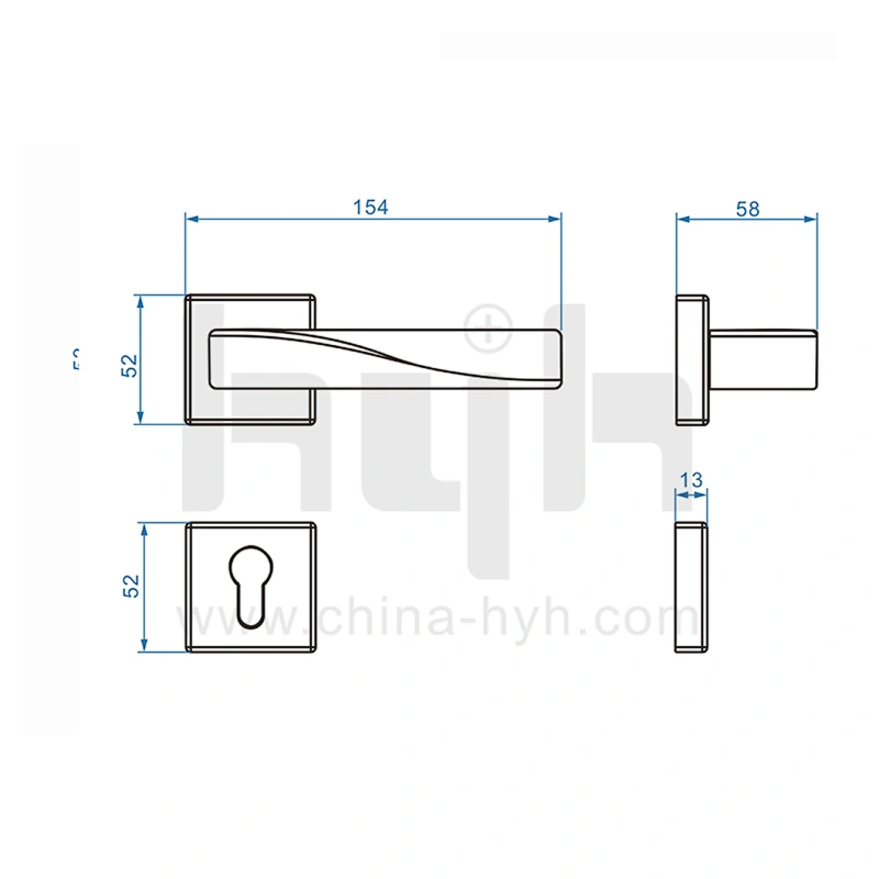 hyh Munufactury New Patent Design Mortise Modern Luxury Door Lock