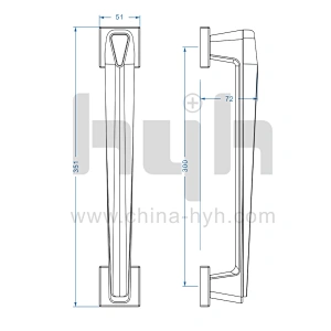 New Italy Style Zamak Double Open Glass Door Sliding Door Pull Handles