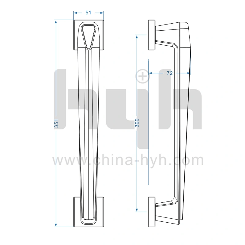 New Italy Style Zamak Double Open Glass Door Sliding Door Pull Handles