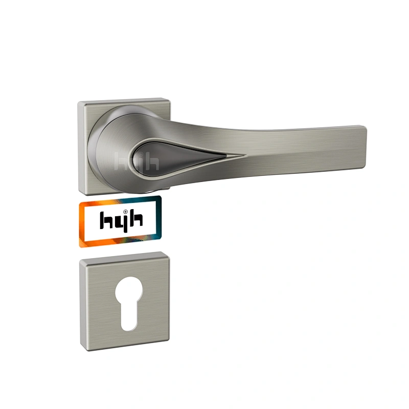 hyh Metal Lever Complete Set Of Bathroom Black Lock Door Handle