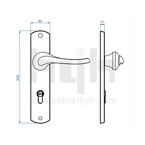 hyh Zamark Lever Square Door Handle Antique Handle Plate