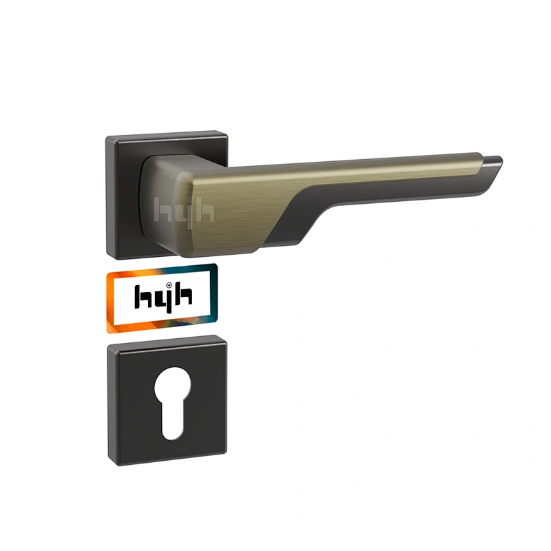 hyh Rose Gold Internal Round Door Handle/ Lock Front Door Handle Lock Set Luxury Matt Black Door Handle With Lock