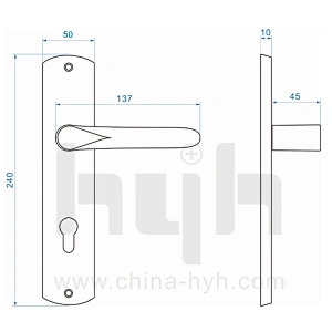 Zinc Alloy Fashion Custom Front Wooden Handle Door Lock Set Handle