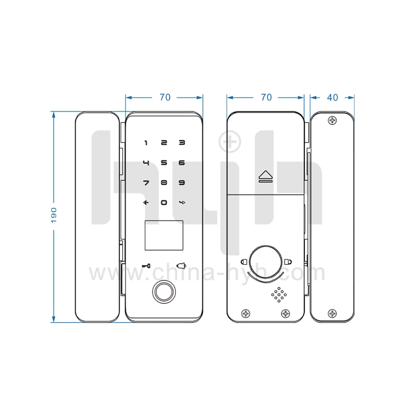 hyh Waterproof Glass Door Smart Lock for Showroom Office