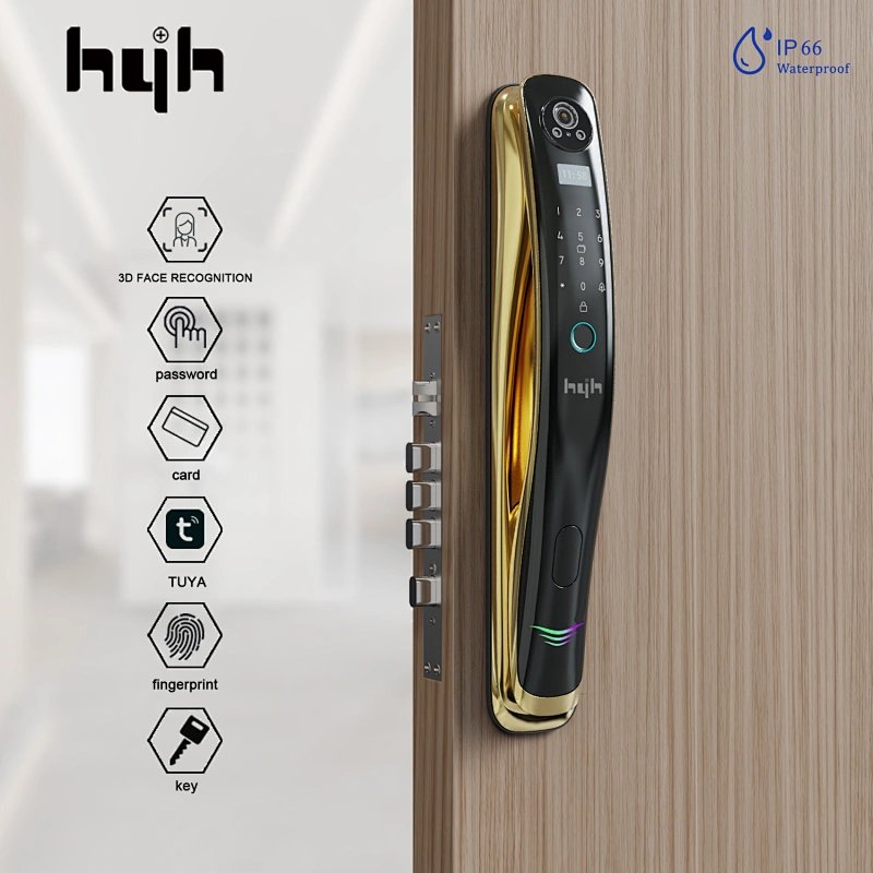 hyh aluminum alloy 3D face recognition smart door lock