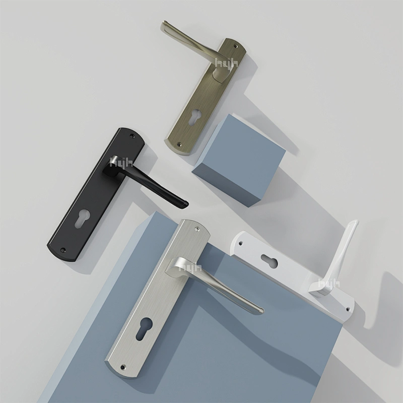 Zinc Alloy Modern Simple Design Brush Finish Plate Door Handle