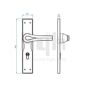 Room Door Handle With Lock Solid for Hotel Plate Lock