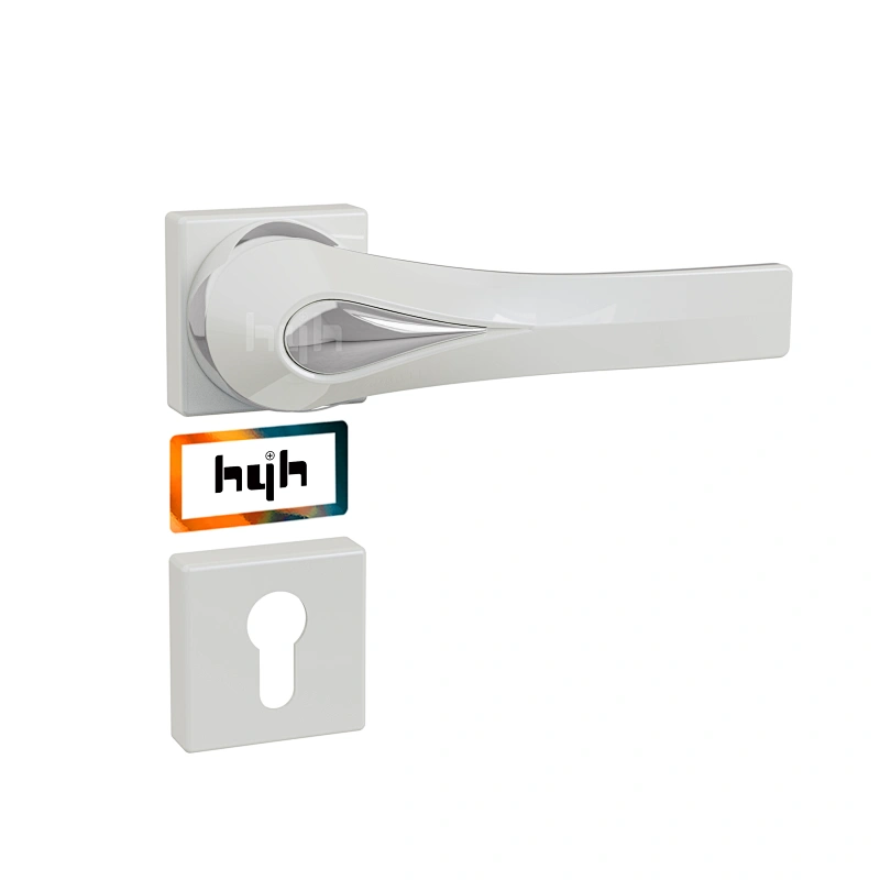 hyh Metal Lever Complete Set Of Bathroom Black Lock Door Handle