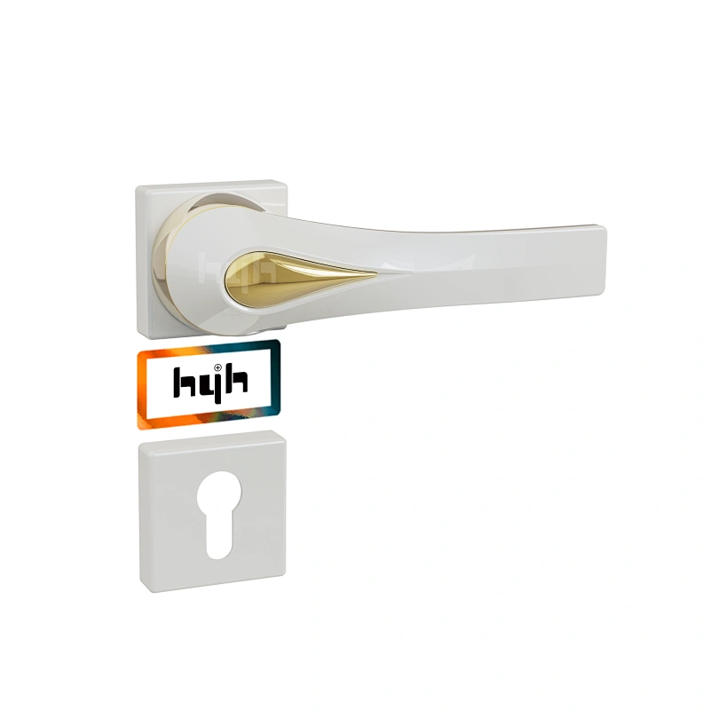 hyh Metal Lever Complete Set Of Bathroom Black Lock Door Handle