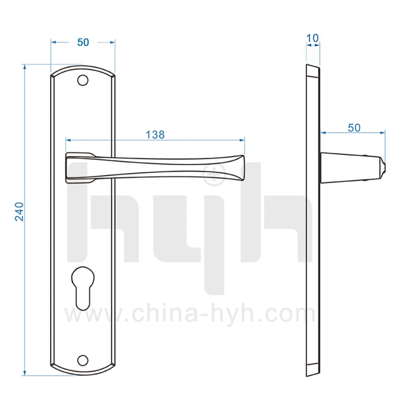 Special Gate Satin Nickel Finish Plate Door Lock