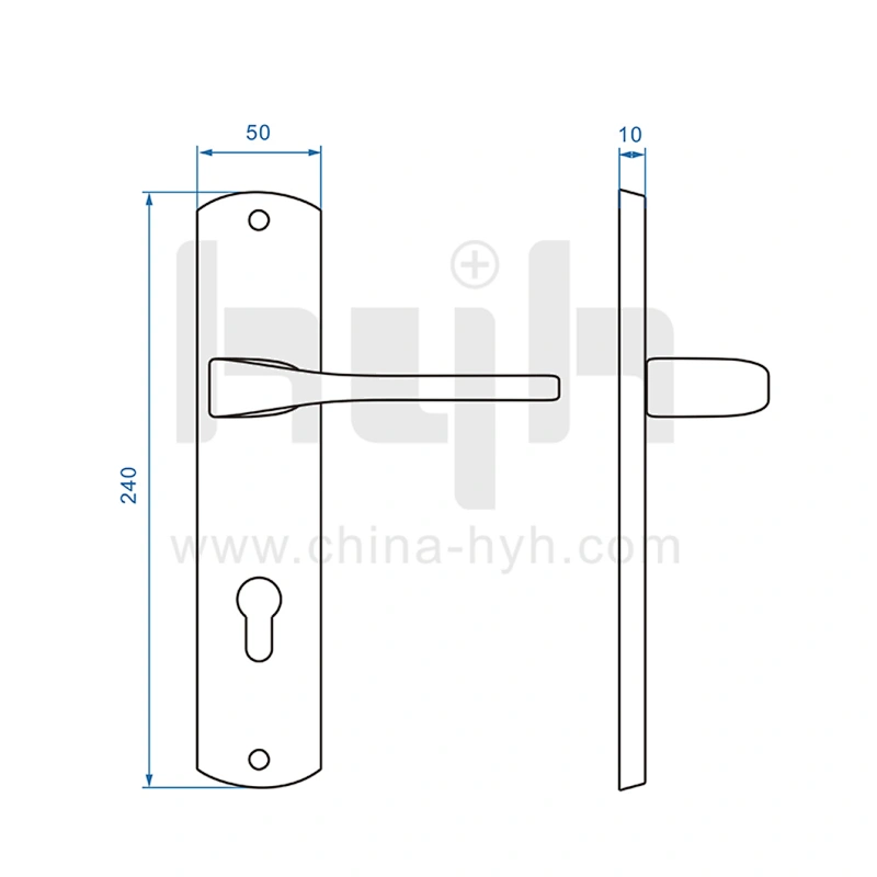 hyh Home Indoor Lock Set Bathroom Square Handle