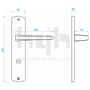 Zinc Alloy Modern Simple Design Brush Finish Plate Door Handle