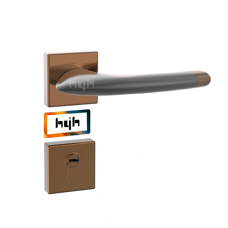 hyh Zinc Alloy Heat Resistant Metal Door Handle,Inner Door Handles Lever Brushed Nickel Privacy Dummy Door Handle