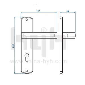 Top Technology European Style Double Side Zinc Alloy Passage Mortise Lock
