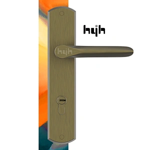 Zinc Alloy Fashion Custom Front Wooden Handle Door Lock Set Handle