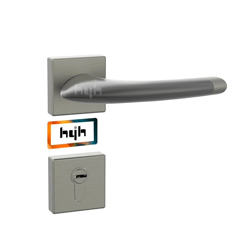hyh Zinc Alloy Heat Resistant Metal Door Handle,Inner Door Handles Lever Brushed Nickel Privacy Dummy Door Handle